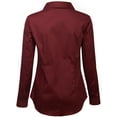 thumbnail image 3 of KOGMO Women's Basic Long Sleeve Button Down Shirts Office Work Blouse Regular Fit (S-3X), 3 of 8