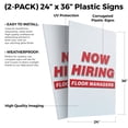 thumbnail image 2 of Now Hiring Floor Managers (2-PACK) 24" x 36" Plastic Signs | Sign Insert 4mm Corrugated Plastic Signs Storefront Window Poster, 2 of 2