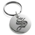 thumbnail image 1 of Stainless Steel Letter S Initial Royal Monogram Engraved Small Medallion Circle Charm Keychain Keyring, 1 of 1