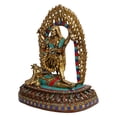 thumbnail image 4 of Brass World Brass Kali MATA Murti Goddess Maha Kaali with Shiva Idol Religious Mahakali Kalika Maa Statue 12 Inch, 4 of 5