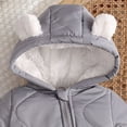 thumbnail image 5 of Baby Winter Fleece Lined Romper Bear Ear Hooded Quilted Snowsuit Full Zipper Warm Jumpsuit Outfit, 5 of 6