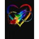 thumbnail image 2 of Women'S Casual Crew Neck T-Shirt with Colorful Heart & Print, Polyester & Spandex Blend, Medium Stretch, Geometric Pattern, All-Season Short Sleeve Top, 95% Polyester 5% Spandex, 180gsm - Comfortable, 2 of 6
