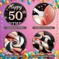 thumbnail image 4 of Rose Gold Happy 50th Birthday Banner White Balloons 50th Birthday Display Golden Sparkles Crown Design Birthday Celebration Backdrop for 50th Birthday Party Milestone Celebration Indoor Decoration, 4 of 9