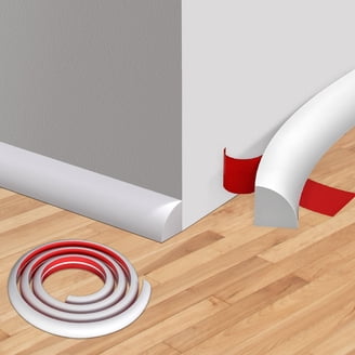 Generic Flexible Quarter Round Molding – 39" Peel & Stick Rubber Trim With Self-Adhesive, Bendable For Wall Edges, Staircases, Cabinets (Light Brown)