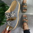 thumbnail image 4 of Slippers for Women,Trendy Slippers For Casual Wear Stylish Open Toe Design With Wedge Heel For Summer Activities Perfectly Paired,Womens Slippers,Grey,9, 4 of 5