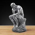thumbnail image 2 of Estatua de Pensador de Resina YONGSHENG Plata 10,5x14x24,5 cm, 2 of 4
