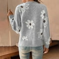 thumbnail image 6 of Fewfanhot Women's Clothing Floral Print Button Down Cardigan V Neck Drop Shoulder Knit Outerwear, 6 of 9