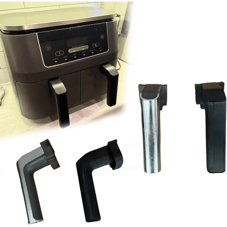 Replacement handles for Ninja Foodi air fryer Two-piece set Black Durable and easy to install Compatible with Ninja Foodi models-2Pcs