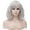 Silver Grey, variant on BERON Hot Pink Short Wigs Curly Wavy Women Wig with Side Part Bangs Synthetic Hair Wigs