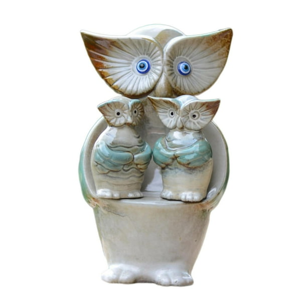 3 figuras de búho encantadoras, divertidas estatuas de mesa para jardín, decoración de césped RS12