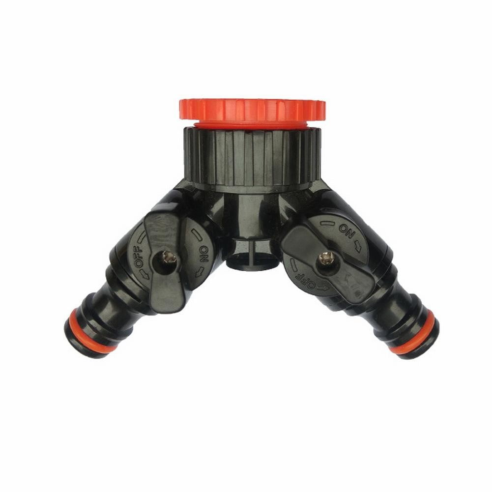 2 Way Y Hose Splitter Connector Garden Hose Adapter Heavy Duty with Dual Valves
