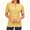 Yellow, variant on Short Sleeve V-neck Women Button Henley Blouse Tops Summer Pleated Casual Blouse Shirt