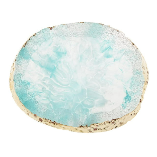 yuksok Nail Art Palette Cosmetic Plate Imitation Agate Coaster Cup Mat Pendant