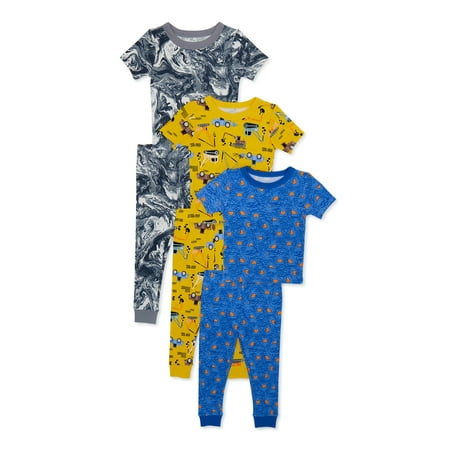

Wonder Nation Toddler Boy Cotton Tight Fit Pajama Set 6-Piece Sizes 12M-5T