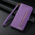 thumbnail image 3 of for Samsung A52 Case Wallet, Galaxy A52 Card Pocket Case Premium Magnetic Flip Cover, PU Leather Kickstand Wrist Strap Zipper Card Holder Case for Samsung Galaxy A52, Purple, 3 of 7