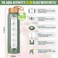 thumbnail image 3 of Botella de agua Aqulea Glass de 950 ml con funda de silicona sin BPA, 3 of 6