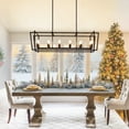thumbnail image 3 of LovingAHome 8 Lights Rectangle Chandelier, Black Farmhouse Chandelier Light Fixture for Dining Room, 3 of 7