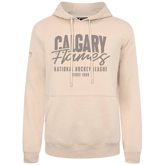 Men's Levelwear  Khaki Calgary Flames Podium Response Pullover Hoodie