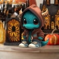 thumbnail image 4 of Estatua de dinosaurio de Halloween, escultura de jardín, decoración de figuras de animales para dormitorio, exterior, mesa de centro, escritorio Naranja, 4 of 8