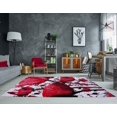 thumbnail image 2 of Ladole Rugs Red Floral Latest Design Indoor Modern Area Rug Mat Carpet Runner for Living Bed room Entry way Patio Small Medium Large Non Slip Skid Size 3x5. 4x6 5 x 8 7 x 10, 9 by 12 11 feet ft, 2 of 4