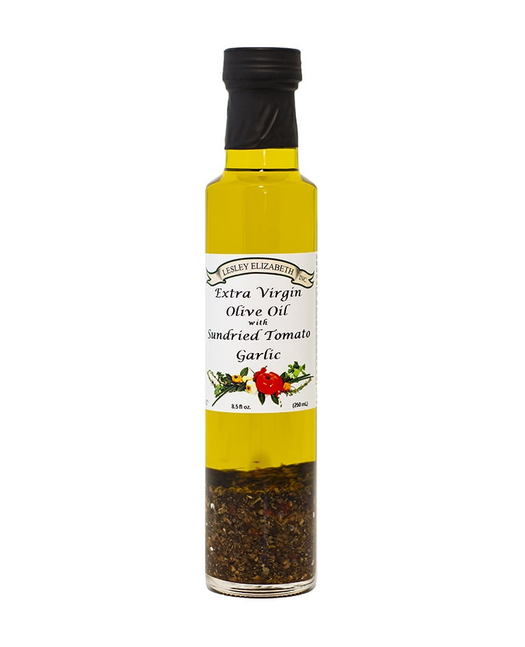 Lesley Elizabeth, Extra Virgin Olive Oil with Sundried Tomato & Garlic, Seasoned Cooking Oil, Dipping Oil, 8.5 fl oz, MID# OL7011, $17.49
