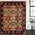 thumbnail image 3 of Brown Red Boho Waterproof Fabric Shower Curtain,Vintage Geometric Abstract Art Waterproof Fabric Shower Curtain for Bathroom Curtains Bathtubs Hotel Shower Curtains with 12 Hooks Standard 72x72, 3 of 8
