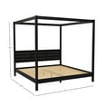 thumbnail image 4 of Walker Edison Minimalist Solid Wood King-Size Canopy Bedframe, Black, 4 of 19