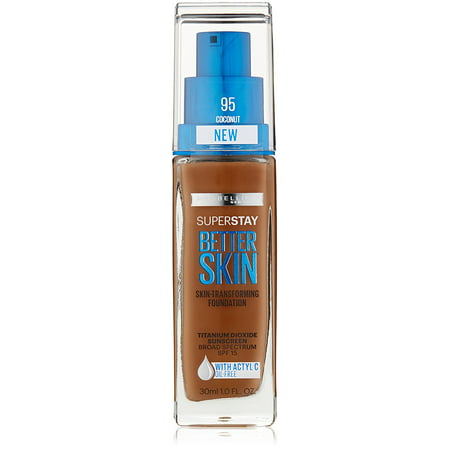 Superstay Better Skin Foundation, Coconut, 1 Fluid Ounce, Superstay better skin foundation for an all-day flawless coverage now and a.., By Maybelline New York From