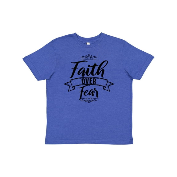 Inktastic Cancer Awareness Faith Over Fear Youth T-Shirt