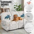 thumbnail image 5 of COEQINE Stretch Recliner Cover Universal 8 Pieces Recliner Sofa Cover Stay in Place 3 Seater Furniture Protector Home Decor for Pets, Dogs, Cats, Kids, Sea Turtle Wood Grain, 5 of 8