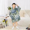 thumbnail image 6 of FORMRS Wearable Blanket Hoodie with Sleeves for Kids Cozy Flannel Sweatshirt, Watercolor Hydrangeas Pattern, 6 of 7