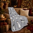 thumbnail image 3 of Adorable Penguin Snow Pattern Whimsical Winter, Festive Holiday Scene, Warm Flannel Blanket for Sunroom and Reading Nook, Art Lovers Housewarming Gift, Playful Home Decor, 3 of 9