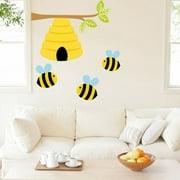 Angle View: Little Bee Wall Sticker Cartoon Home Decoration Self-adhesive Wallpaper Mural