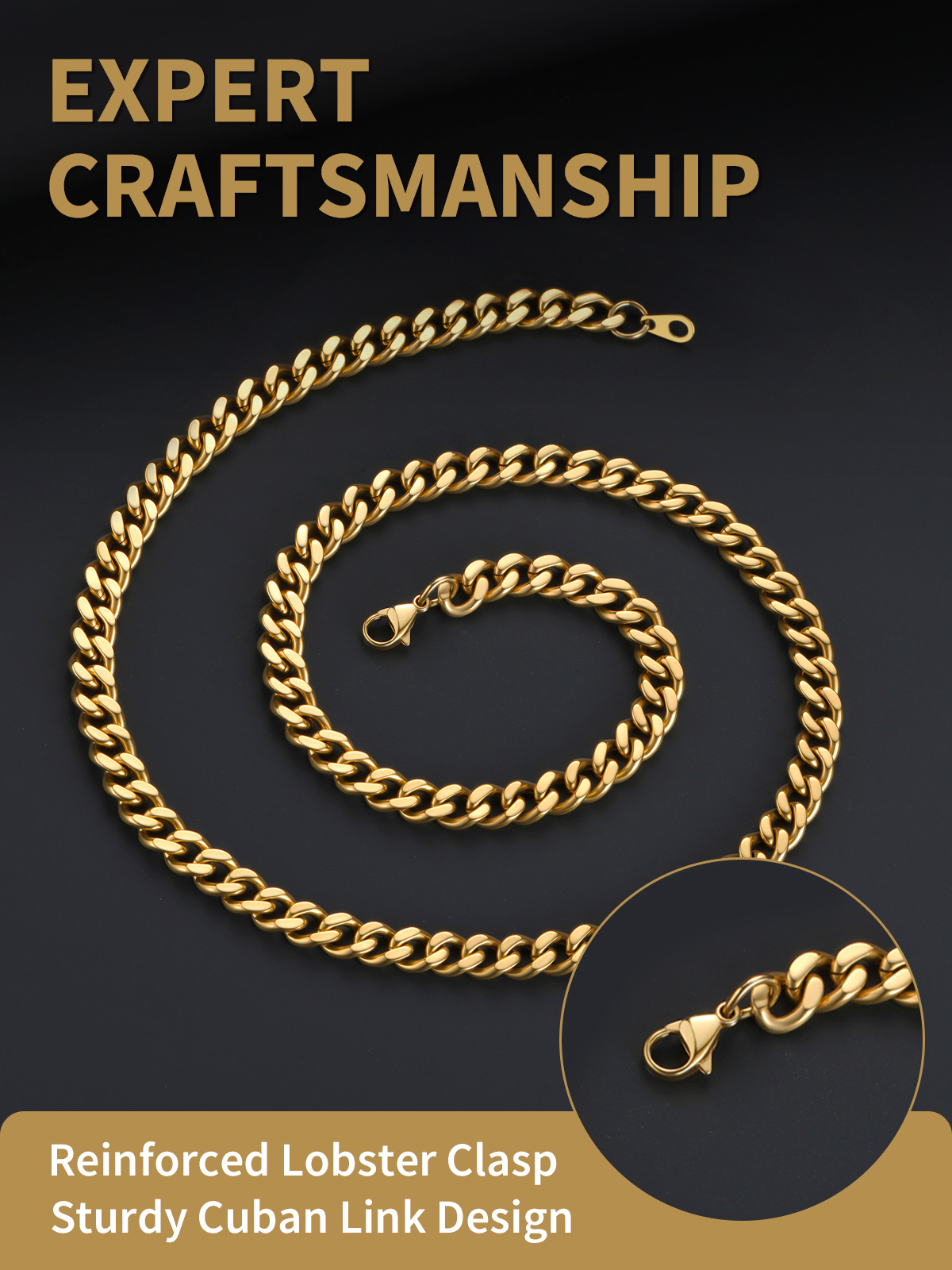 FindChic 14K Gold Plated Cuban Link Chain Necklace photo 8