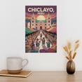 thumbnail image 3 of Chiclayo Peru Vintage Travel Poster with Magical Marketplace And Dusky Sky Canvas Poster, 3 of 8