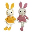 thumbnail image 1 of veasfak Handmade Beginner Crochet , A Pair of Rabbit Crocheting Crafts Hand Made Kids Pink and Yellow, 1 of 6