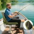 thumbnail image 5 of Gymax Folding Fishing Boat Seat w/High-density Sponge Cushion PVC Surface & PP Frame Green, 5 of 9