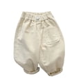 thumbnail image 2 of cfhntfmh Kids Corduroy Pants Casual Baggy Elastic Waisted Pants with Pocket Fall Winter Fashion Outfit (Beige,1-2 Years), 2 of 5