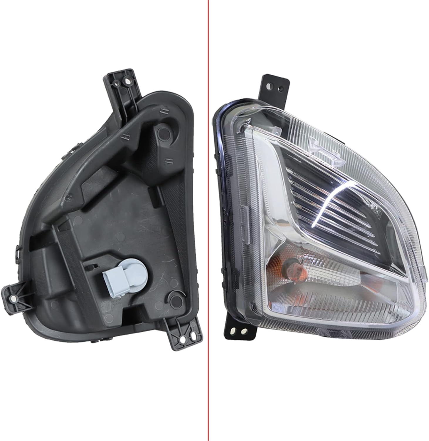 Genrics Fog Lights Assembly Replacement for 2018 2019 2020 Chevrolet Equinox Clear Lens with Bulbs + Bezel Front Driving Fog Light Right Side(Passenger Side)