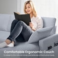thumbnail image 6 of JINSEED 4-in-1 Sleeper Sofa, L Shaped Sofa with Pull Out Bed and Double Storage Chaise Sectional Couch, Light Gray, 6 of 7