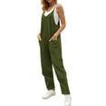 thumbnail image 4 of Fantaslook Jumpsuits for Women Casual Loose Rompers Sleeveless Spaghetti Strap Overalls Jumpers Harem Long Pants with Pockets, 4 of 9