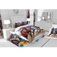 thumbnail image 4 of YST Ensemble de Literie Taille Simple Course de Cheval pour Garçons Hommes, Ensemble de Couette Western Cowboy pour Adolescents, Ensemble de Lit Ferme Rustique, Ensemble de Courtepointe Riders Derby, Couette de Compétition Sportive, 2 Pcs, 4 of 5