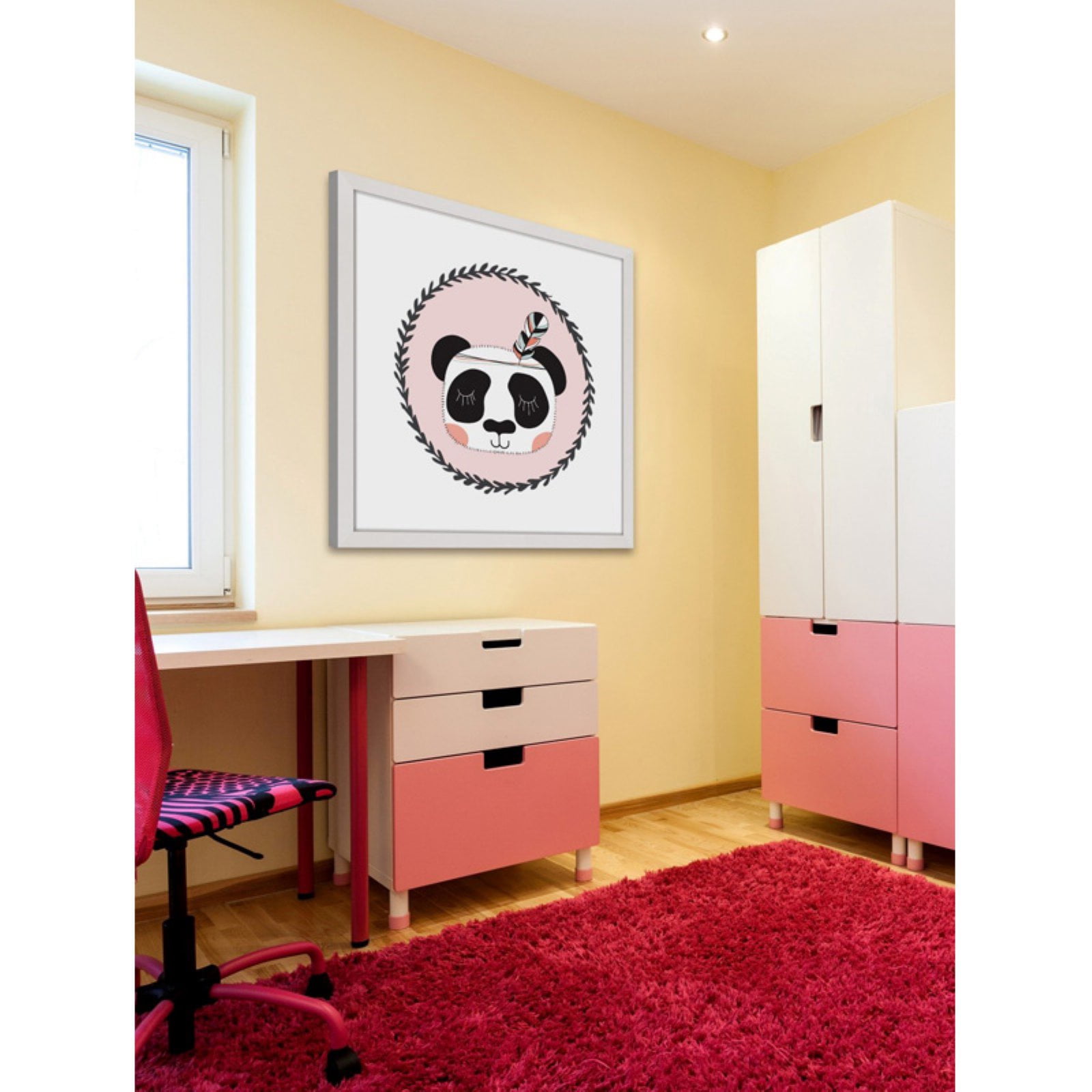 "Panda Feather" Framed Painting Print