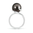 thumbnail image 2 of ANGARA Tahitian Cultured Pearl Ring with Spiral Metal Loop in 14K White Gold for Women | June Birthstone, Birthday, Anniversary, Jewelry Gift for Women | Pearl Ring, 2 of 8