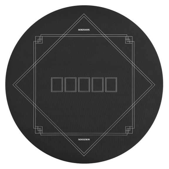 Poker Mat Texas Hold'em Table Top - 5mm Thick Non-Slip Black Poker Pad for 4 Players - Portable Poker Table Cover with Carry Bag