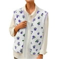 thumbnail image 3 of Gpaecead Women's Floral Plush Sleeveless Jacket - Faux Fur Lined Winter Vest Purple, 3 of 4