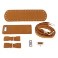 thumbnail image 2 of 1 Set Leather Crochet Bag Bottom Pad Lock Bag Making Accessories Brown, 2 of 8