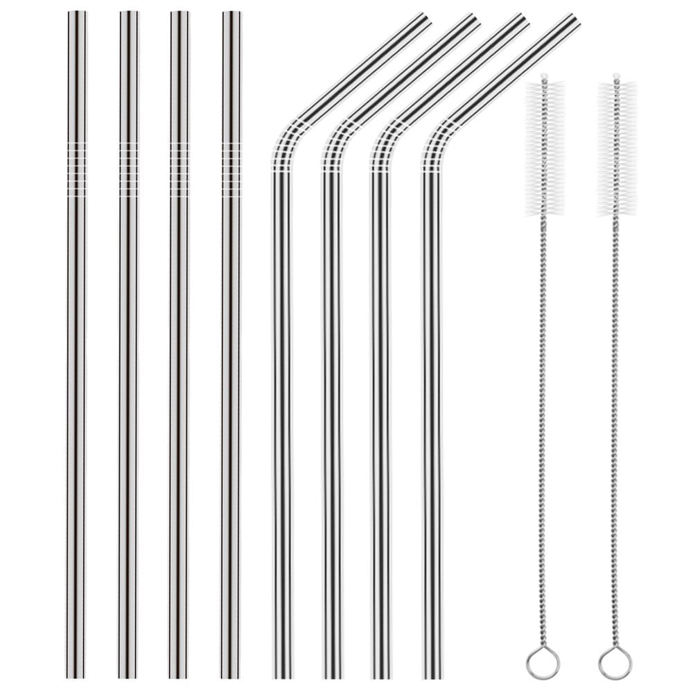 Details about   8pcs Stainless Steel Metal Drinking Straws+2 Cleaning Brushes Sets NIGH 