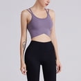thumbnail image 4 of SHENGYUAN Comfortable Bras for Women Sports Bra Women's Yoga With Back Beauty Design Solid Color Tight Fit Push Up Training Fitness Running Purple,L, 4 of 7