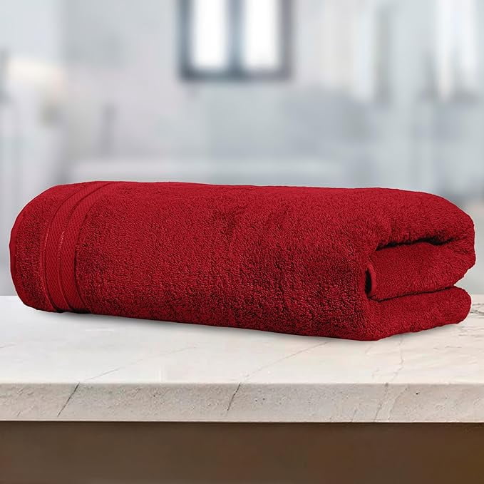 Elegant Comfort Turkish Cotton Jumbo Bath Towel, 1-Piece, 35" x 70", Highly Absorbent - Soft Bathroom Towel, Burgundy